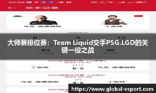 大师赛排位赛：Team Liquid交手PSG.LGD的关键一役之战